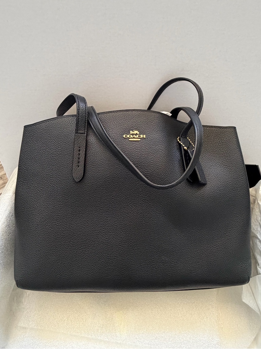 Coach Charlie Carryall 40 Black Pebble Leather Tote 78220